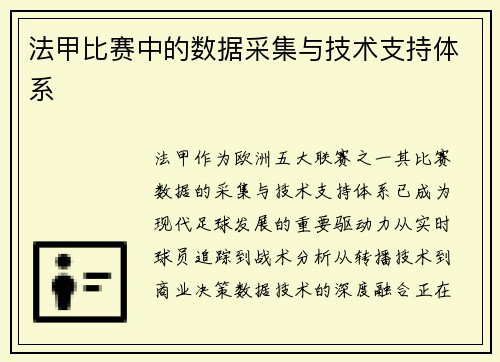 法甲比赛中的数据采集与技术支持体系